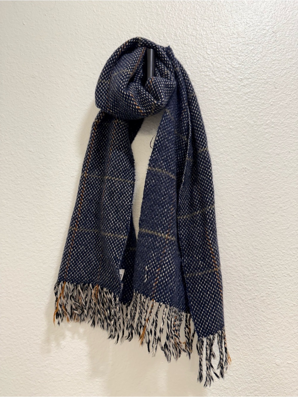 Vintage Navy Windowpane 100% cashmere Scarf - Nordstrom